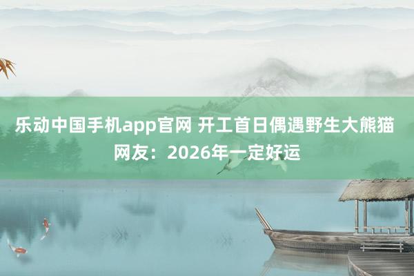 乐动中国手机app官网 开工首日偶遇野生大熊猫 网友：2026年一定好运