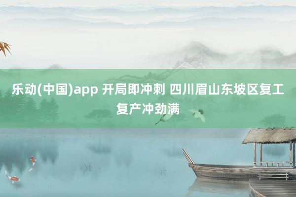 乐动(中国)app 开局即冲刺 四川眉山东坡区复工复产冲劲满