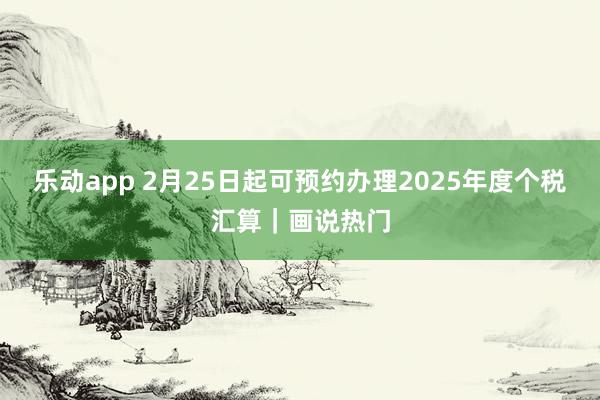 乐动app 2月25日起可预约办理2025年度个税汇算｜画说热门