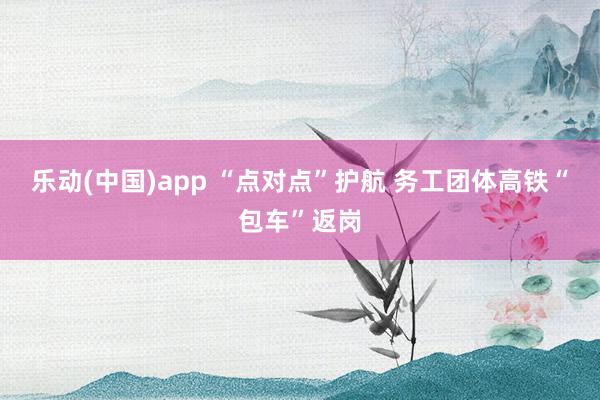 乐动(中国)app “点对点”护航 务工团体高铁“包车”返岗