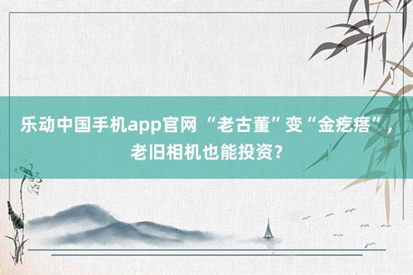 乐动中国手机app官网 “老古董”变“金疙瘩”，老旧相机也能投资？