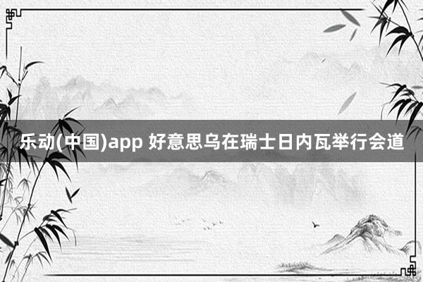 乐动(中国)app 好意思乌在瑞士日内瓦举行会道