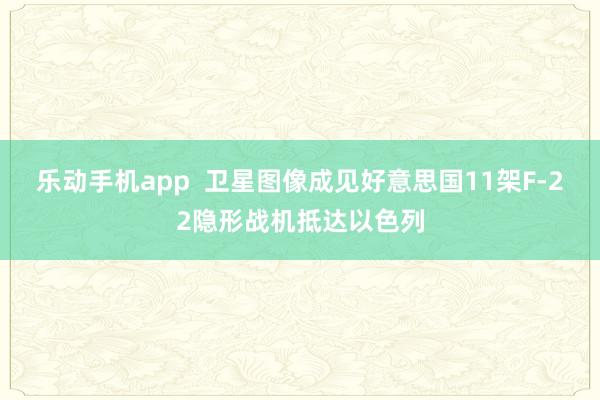乐动手机app  卫星图像成见好意思国11架F-22隐形战机抵达以色列