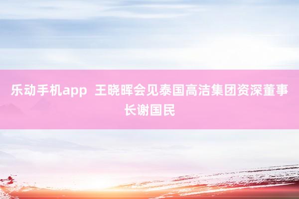 乐动手机app  王晓晖会见泰国高洁集团资深董事长谢国民