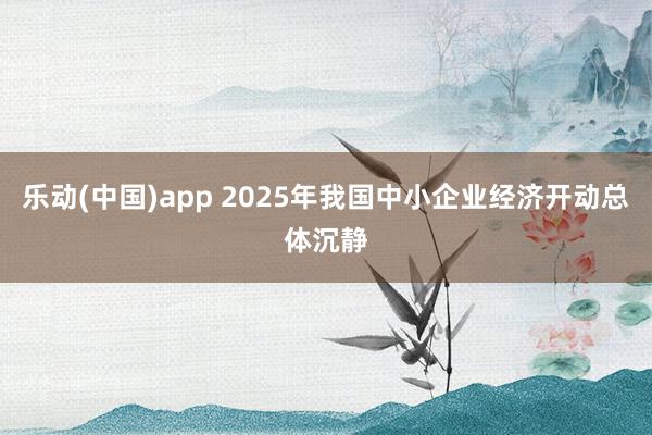 乐动(中国)app 2025年我国中小企业经济开动总体沉静