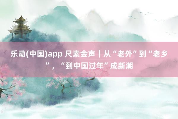 乐动(中国)app 尺素金声｜从“老外”到“老乡”，“到中国过年”成新潮