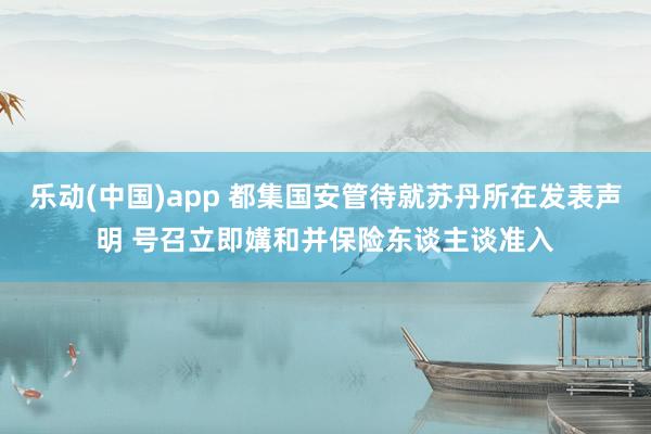 乐动(中国)app 都集国安管待就苏丹所在发表声明 号召立即媾和并保险东谈主谈准入