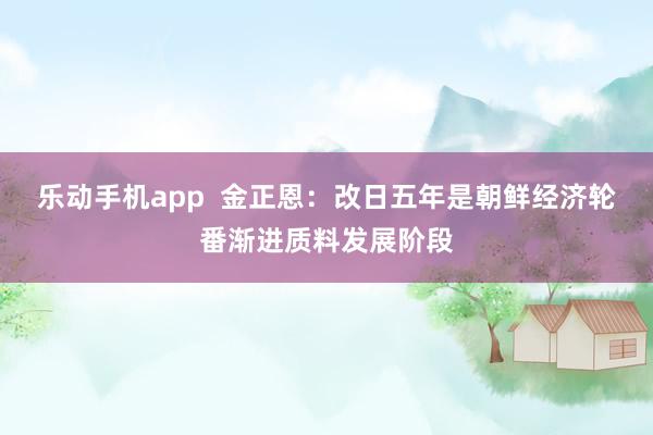 乐动手机app  金正恩：改日五年是朝鲜经济轮番渐进质料发展阶段