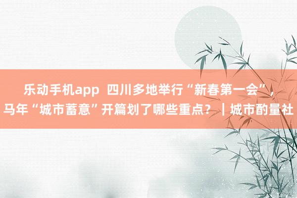 乐动手机app  四川多地举行“新春第一会”，马年“城市蓄意”开篇划了哪些重点？｜城市酌量社