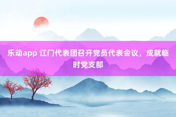 乐动app 江门代表团召开党员代表会议，成就临时党支部