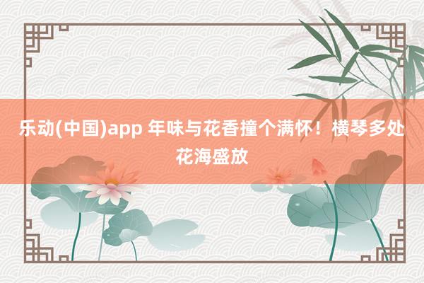 乐动(中国)app 年味与花香撞个满怀！横琴多处花海盛放